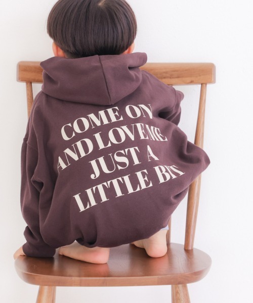 LOWRYS FARM（ローリーズファーム）の「ウラケＢＩＧフーディー　216006（スウェット・キッズ・ブラウン/ベージュ/グレー・110cm/120cm/130cm/140cm/150cm）」の3枚目の写真