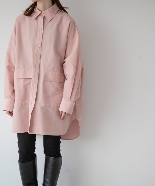 yuw（ユウ）の「BIG POCKET SHIRTS　237973（シャツ/ブラウス・レディース・ブラウン/ピンク/ライトブラウン・FREE）」の6枚目の写真