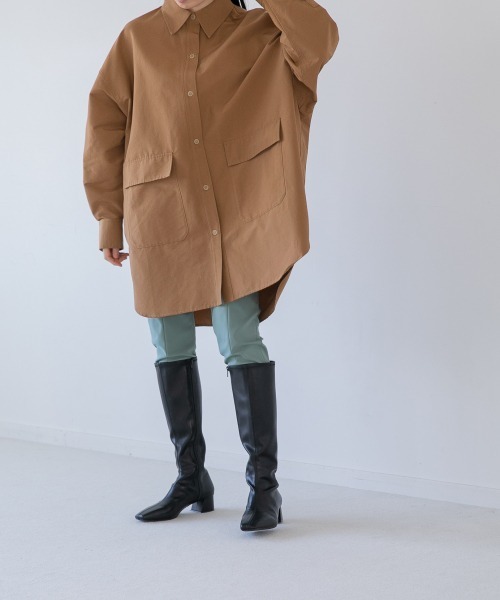 yuw（ユウ）の「BIG POCKET SHIRTS　237973（シャツ/ブラウス・レディース・ブラウン/ピンク/ライトブラウン・FREE）」の12枚目の写真