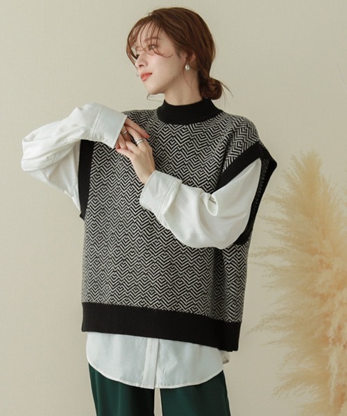 SUGAR BISKET（シュガービスケット）の「バックシャンニットベスト（ベスト・レディース・ブラック/ホワイト/ベージュ/ブラウン・フリー）」の21枚目の写真