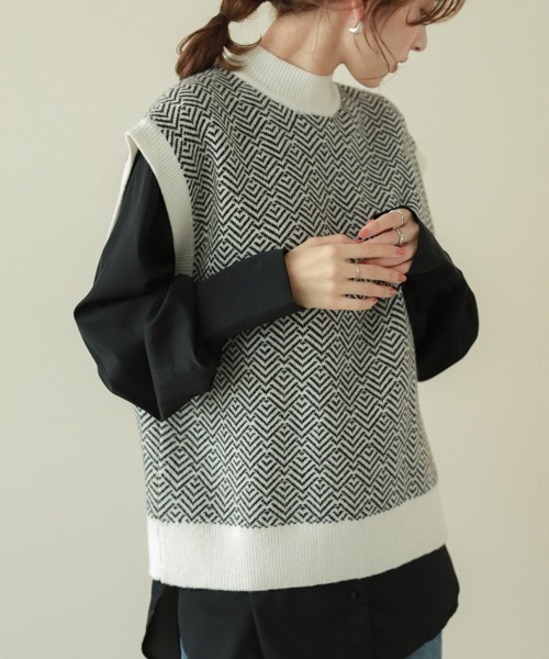 SUGAR BISKET（シュガービスケット）の「バックシャンニットベスト（ベスト・レディース・ブラック/ホワイト/ベージュ/ブラウン・フリー）」の20枚目の写真