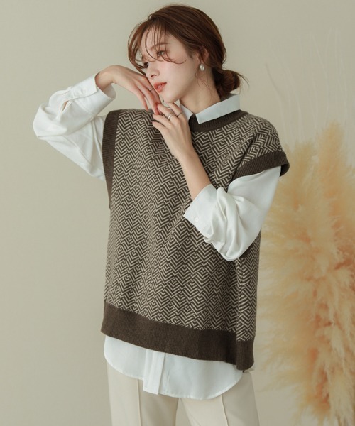 SUGAR BISKET（シュガービスケット）の「バックシャンニットベスト（ベスト・レディース・ブラック/ホワイト/ベージュ/ブラウン・フリー）」の18枚目の写真