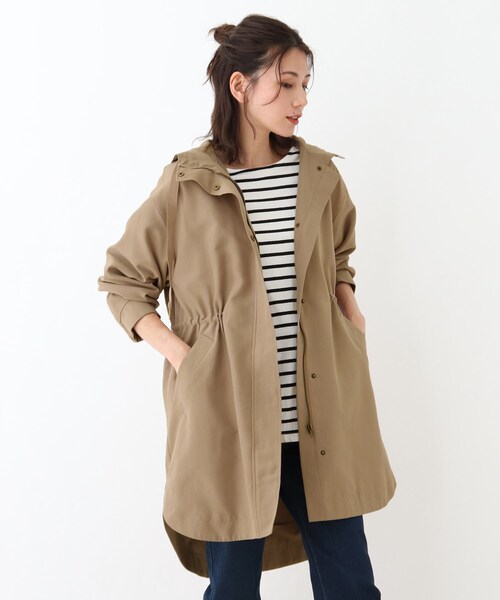 SHOO・LA・RUE(シューラルー)の「◆【M-3L】ラウンドヘムミリタリーコート(その他アウター・レディース・ブラック/カーキ/ベージュ・02/03/04/05)」の2枚目の写真