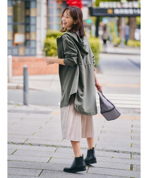 SHOO・LA・RUE(シューラルー)の「◆【M-3L】ラウンドヘムミリタリーコート(その他アウター・レディース・ブラック/カーキ/ベージュ・02/03/04/05)」の10枚目の写真