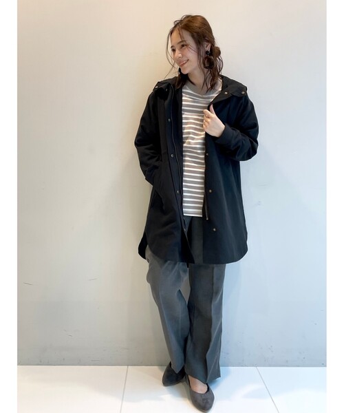 SHOO・LA・RUE(シューラルー)の「◆【M-3L】ラウンドヘムミリタリーコート(その他アウター・レディース・ブラック/カーキ/ベージュ・02/03/04/05)」の8枚目の写真