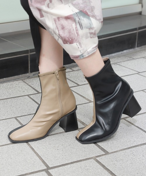 HARE（ハレ）の「ストレッチレザースクエアブーツ(HARE)（ブーツ