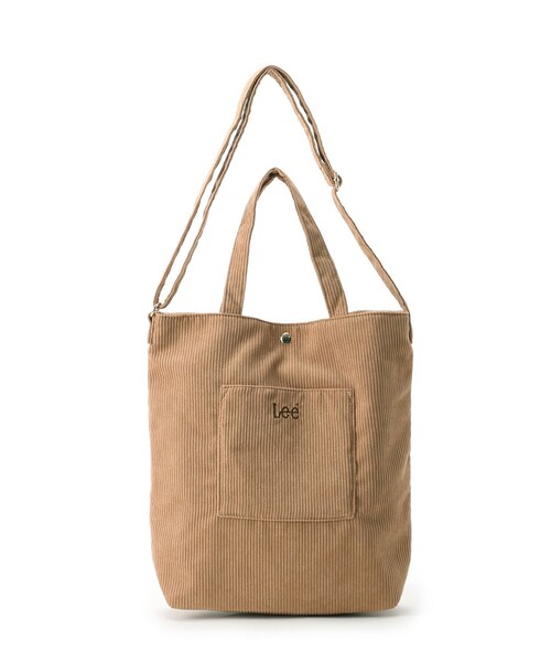 DRESKIP（ドレスキップ）の「◆【Lee別注】ショルダー付きコーデュロイトート（トートバッグ・レディース・ブルー/キャメル/ライトベージュ/ブラック・00）」の4枚目の写真