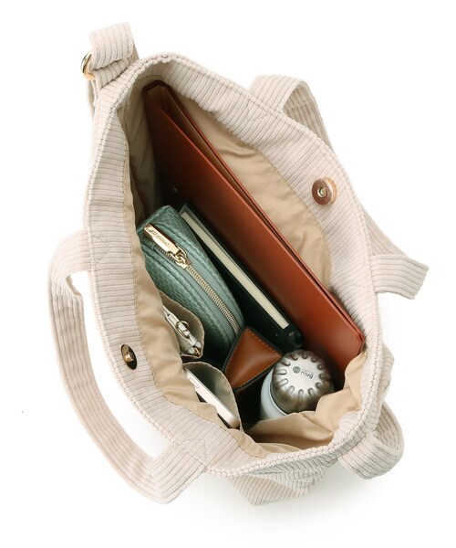 DRESKIP（ドレスキップ）の「◆【Lee別注】ショルダー付きコーデュロイトート（トートバッグ・レディース・ブルー/キャメル/ライトベージュ/ブラック・00）」の9枚目の写真