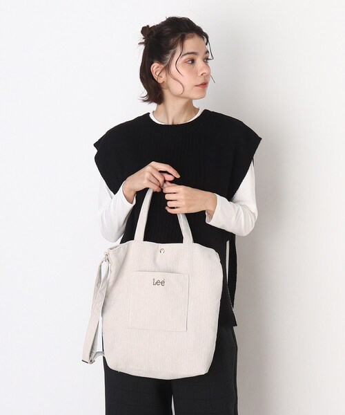 DRESKIP（ドレスキップ）の「◆【Lee別注】ショルダー付きコーデュロイトート（トートバッグ・レディース・ブルー/キャメル/ライトベージュ/ブラック・00）」の10枚目の写真
