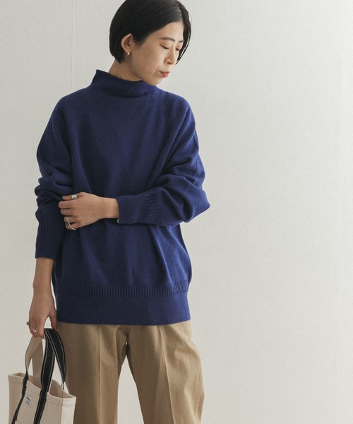 FORK&SPOON（フォークアンドスプーン）の「【WEB限定】FORK&SPOON　ウーステッドヤーンハイネックニット（ニット/セーター・レディース・アイボリー/グレー系その他/ブルー・ONE）」の3枚目の写真