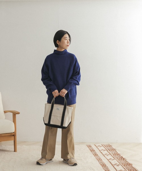 FORK&SPOON（フォークアンドスプーン）の「【WEB限定】FORK&SPOON　ウーステッドヤーンハイネックニット（ニット/セーター・レディース・アイボリー/グレー系その他/ブルー・ONE）」の9枚目の写真