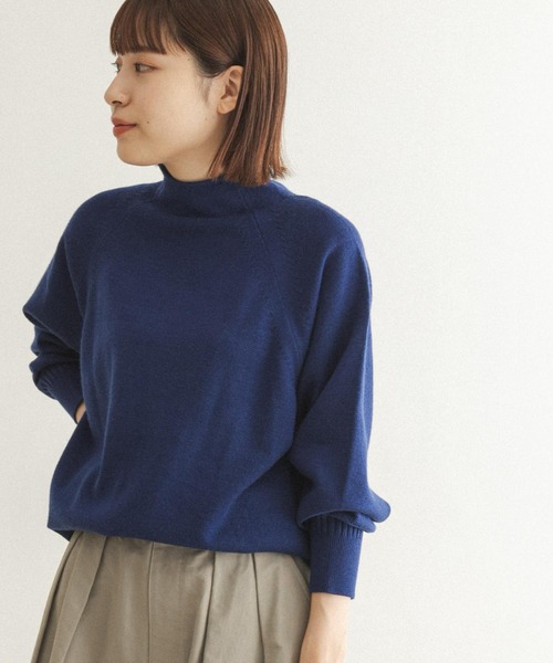 FORK&SPOON（フォークアンドスプーン）の「【WEB限定】FORK&SPOON　ウーステッドヤーンハイネックニット（ニット/セーター・レディース・アイボリー/グレー系その他/ブルー・ONE）」の4枚目の写真