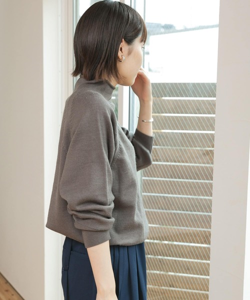 FORK&SPOON（フォークアンドスプーン）の「【WEB限定】FORK&SPOON　ウーステッドヤーンハイネックニット（ニット/セーター・レディース・アイボリー/グレー系その他/ブルー・ONE）」の7枚目の写真