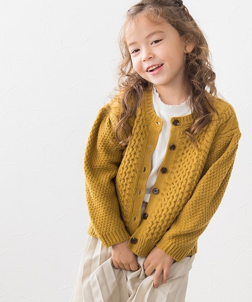 lulpini（ルルピー二）の「kids　パフスリーブメローロングスリーブTシャツ（Tシャツ/カットソー・キッズ・ネイビー/オフホワイト/ライム/サーモンピンク・S/M/L）」の5枚目の写真