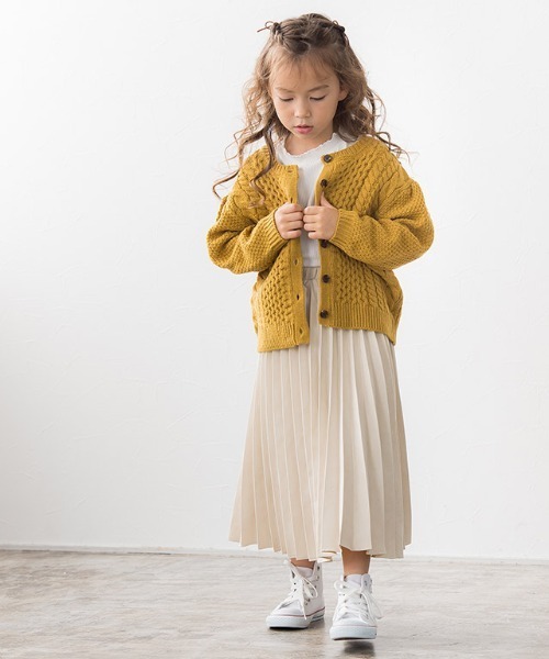 lulpini（ルルピー二）の「kids　パフスリーブメローロングスリーブTシャツ（Tシャツ/カットソー・キッズ・ネイビー/オフホワイト/ライム/サーモンピンク・S/M/L）」の17枚目の写真