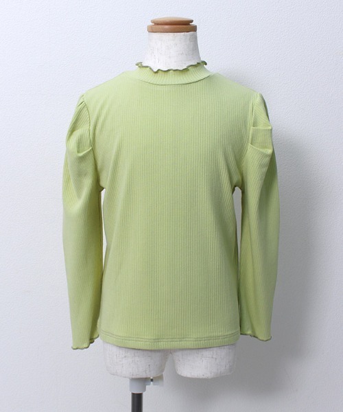 lulpini（ルルピー二）の「kids　パフスリーブメローロングスリーブTシャツ（Tシャツ/カットソー・キッズ・ネイビー/オフホワイト/ライム/サーモンピンク・S/M/L）」の19枚目の写真