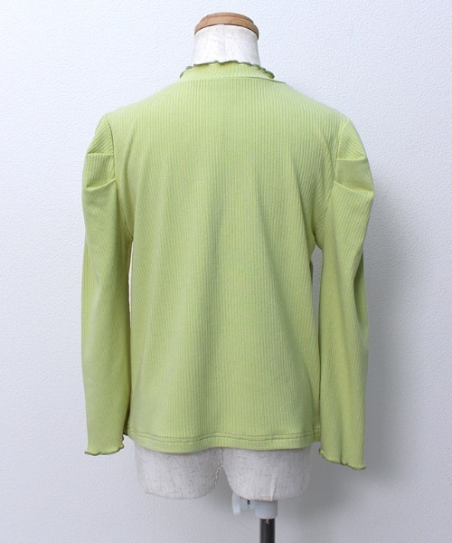 lulpini（ルルピー二）の「kids　パフスリーブメローロングスリーブTシャツ（Tシャツ/カットソー・キッズ・ネイビー/オフホワイト/ライム/サーモンピンク・S/M/L）」の12枚目の写真