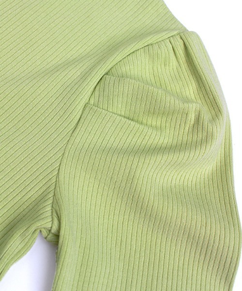 lulpini（ルルピー二）の「kids　パフスリーブメローロングスリーブTシャツ（Tシャツ/カットソー・キッズ・ネイビー/オフホワイト/ライム/サーモンピンク・S/M/L）」の18枚目の写真