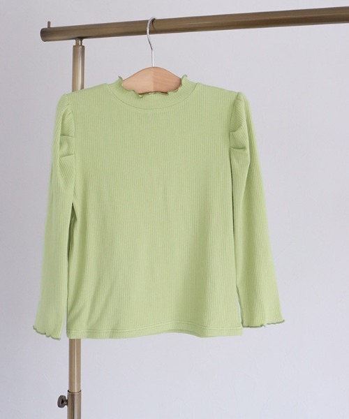 lulpini（ルルピー二）の「kids　パフスリーブメローロングスリーブTシャツ（Tシャツ/カットソー・キッズ・ネイビー/オフホワイト/ライム/サーモンピンク・S/M/L）」の9枚目の写真