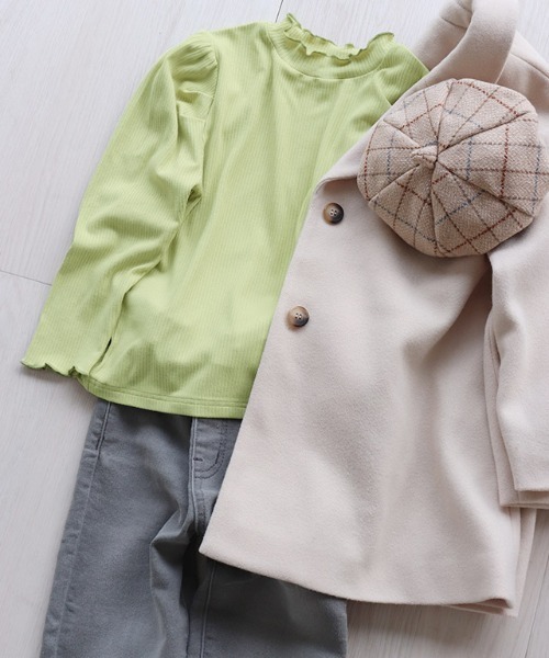 lulpini（ルルピー二）の「kids　パフスリーブメローロングスリーブTシャツ（Tシャツ/カットソー・キッズ・ネイビー/オフホワイト/ライム/サーモンピンク・S/M/L）」の15枚目の写真