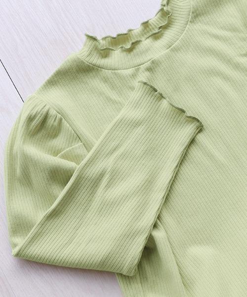 lulpini（ルルピー二）の「kids　パフスリーブメローロングスリーブTシャツ（Tシャツ/カットソー・キッズ・ネイビー/オフホワイト/ライム/サーモンピンク・S/M/L）」の13枚目の写真