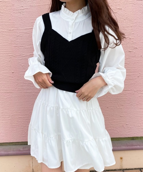 apres jour（アプレジュール）の「ケーブルビスチェ【ZOZOTOWN限定アイテム】（ニット/セーター・レディース・ブラック/ダークブラウン/ライトベージュ・フリー/X-LARGE）」の5枚目の写真