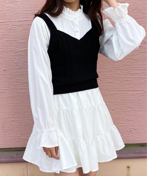 apres jour（アプレジュール）の「ケーブルビスチェ【ZOZOTOWN限定アイテム】（ニット/セーター・レディース・ブラック/ダークブラウン/ライトベージュ・フリー/X-LARGE）」の8枚目の写真