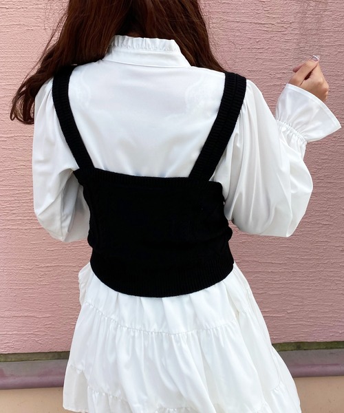 apres jour（アプレジュール）の「ケーブルビスチェ【ZOZOTOWN限定アイテム】（ニット/セーター・レディース・ブラック/ダークブラウン/ライトベージュ・フリー/X-LARGE）」の9枚目の写真