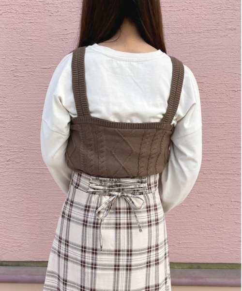 apres jour（アプレジュール）の「ケーブルビスチェ【ZOZOTOWN限定アイテム】（ニット/セーター・レディース・ブラック/ダークブラウン/ライトベージュ・フリー/X-LARGE）」の19枚目の写真