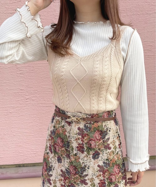 apres jour（アプレジュール）の「ケーブルビスチェ【ZOZOTOWN限定アイテム】（ニット/セーター・レディース・ブラック/ダークブラウン/ライトベージュ・フリー/X-LARGE）」の22枚目の写真