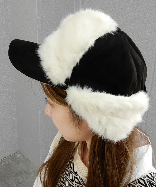 minia（ミニア）の「フライトキャップ/ボアキャップ（キャップ・レディース・キャメル/ブラック・FREE）」の12枚目の写真