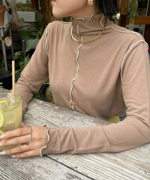 AIC.（エーアイシー）の「前後2WAYメロートップス（Tシャツ/カットソー・レディース・オフホワイト/ブラック/ブラウン・FREE）」の6枚目の写真