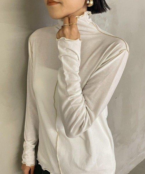 AIC.（エーアイシー）の「前後2WAYメロートップス（Tシャツ/カットソー・レディース・オフホワイト/ブラック/ブラウン・FREE）」の8枚目の写真