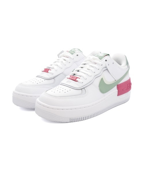 NIKE（ナイキ）の「NIKE WMNS AIR FORCE 1 SHADOW ナイキ ウィメンズエアフォース1 シャドウ（スニーカー・レディース・ホワイト/ベージュ/ホワイト×グリーン・27.5cm/23cm/22cm/24.5cm/23.5cm/25cm/26.5cm/24cm/22.5cm/25.5cm/28cm/27cm/26cm）」の2枚目の写真