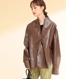 Ray BEAMS | Ray BEAMS / チンツ バンドカラー シャツ(シャツ/ブラウス)