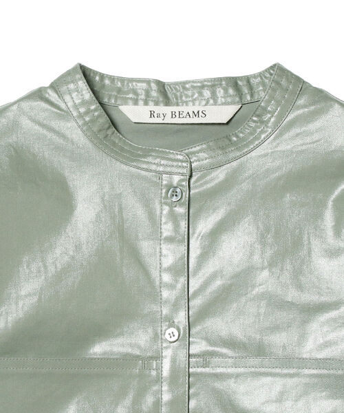Ray BEAMS（レイビームス）の「Ray BEAMS / チンツ バンドカラー シャツ（シャツ/ブラウス・レディース・ダークブラウン/グリーン系その他2・ONE SIZE）」の10枚目の写真