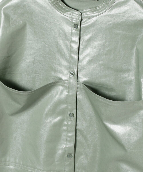 Ray BEAMS（レイビームス）の「Ray BEAMS / チンツ バンドカラー シャツ（シャツ/ブラウス・レディース・ダークブラウン/グリーン系その他2・ONE SIZE）」の4枚目の写真