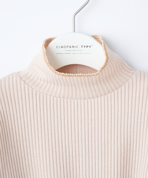 CIAOPANIC TYPY(チャオパニックティピー)の「【KIDS】配色ステッチリブタートルプルオーバー(ニット/セーター・キッズ・チャコールグレー/オレンジ/アイボリー・MEDIUM/LARGE/X-LARGE/XX-LARGE/SMALL)」の9枚目の写真