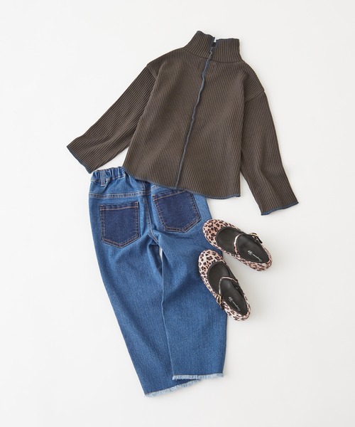 CIAOPANIC TYPY(チャオパニックティピー)の「【KIDS】配色ステッチリブタートルプルオーバー(ニット/セーター・キッズ・チャコールグレー/オレンジ/アイボリー・MEDIUM/LARGE/X-LARGE/XX-LARGE/SMALL)」の11枚目の写真