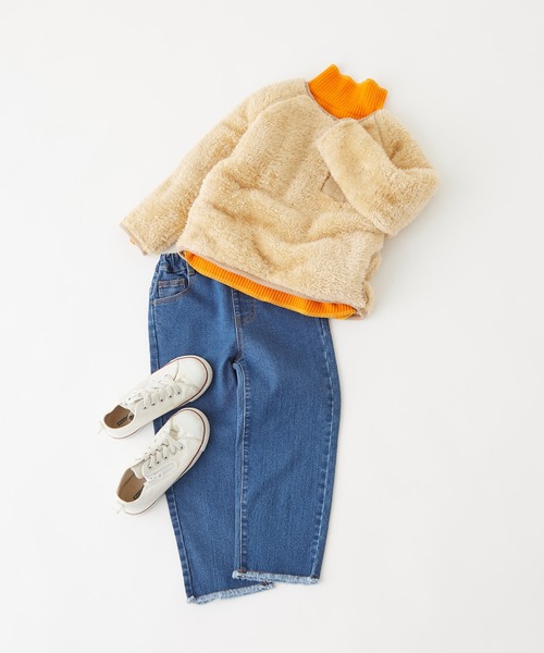 CIAOPANIC TYPY(チャオパニックティピー)の「【KIDS】配色ステッチリブタートルプルオーバー(ニット/セーター・キッズ・チャコールグレー/オレンジ/アイボリー・MEDIUM/LARGE/X-LARGE/XX-LARGE/SMALL)」の12枚目の写真