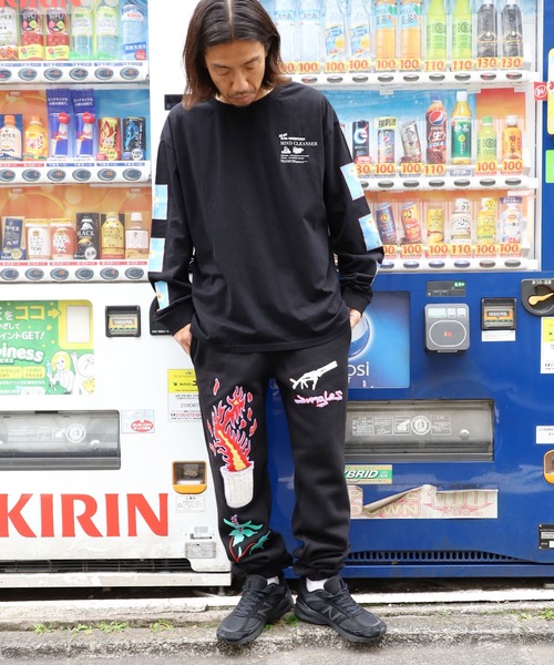 JUNGLES(ジャングルス)の「JUNGLES/ジャングルス FLOWER LONG SLEEVE TEE ロンT 袖ロゴ オーバーサイズ フラワープリント デイジー(Tシャツ/カットソー・メンズ・ブラック・M/L/XL)」の12枚目の写真