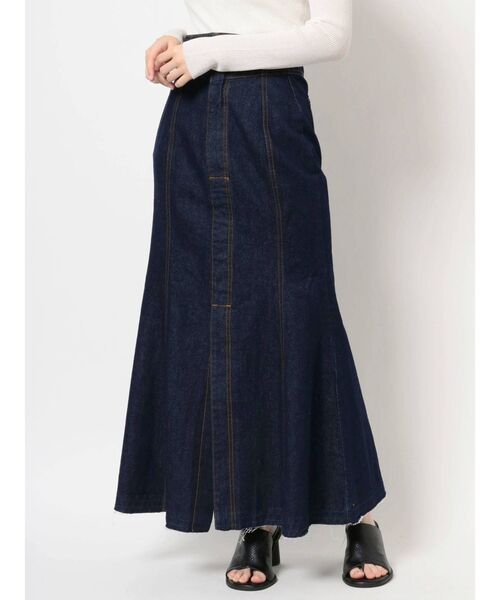 MURUA（ムルーア）の「マーメイドデニムスカート（デニムスカート・レディース・インディゴブルー/アイボリー・1/2）」の10枚目の写真