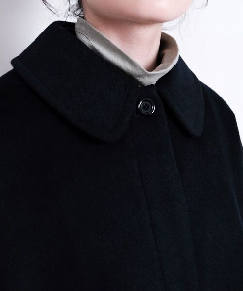 NIMES（ニーム）の「ウールフレアコート（ステンカラーコート・レディース・ネイビー/グレー・F）」の3枚目の写真