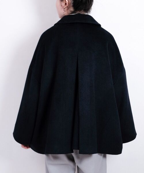 NIMES（ニーム）の「ウールフレアコート（ステンカラーコート・レディース・ネイビー/グレー・F）」の6枚目の写真