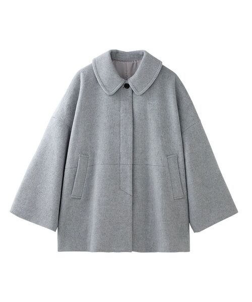 NIMES（ニーム）の「ウールフレアコート（ステンカラーコート・レディース・ネイビー/グレー・F）」の9枚目の写真