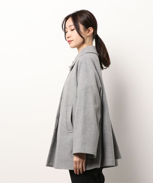 NIMES（ニーム）の「ウールフレアコート（ステンカラーコート・レディース・ネイビー/グレー・F）」の15枚目の写真