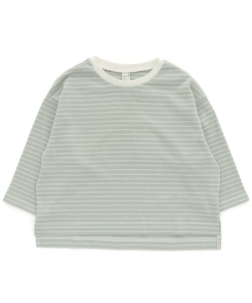 apres les cours（アプレレクール）の「/WEB限定 サイドスリットボーダーTシャツ（Tシャツ/カットソー・キッズ・ピンク/イエロー/ミント/チャコール・90/100/110/120/80/130）」の3枚目の写真