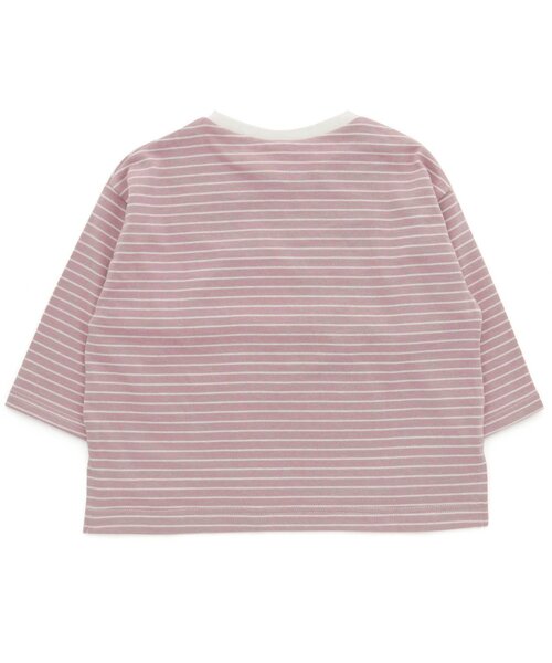 apres les cours（アプレレクール）の「/WEB限定 サイドスリットボーダーTシャツ（Tシャツ/カットソー・キッズ・ピンク/イエロー/ミント/チャコール・90/100/110/120/80/130）」の9枚目の写真