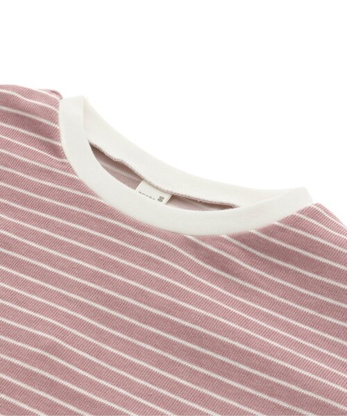 apres les cours（アプレレクール）の「/WEB限定 サイドスリットボーダーTシャツ（Tシャツ/カットソー・キッズ・ピンク/イエロー/ミント/チャコール・90/100/110/120/80/130）」の11枚目の写真