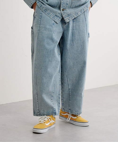 CPCM（シーピーシーエム）の「タックデニムペインターパンツ（デニムパンツ・メンズ・ブルー/サックスブルー・MEDIUM/LARGE）」の2枚目の写真